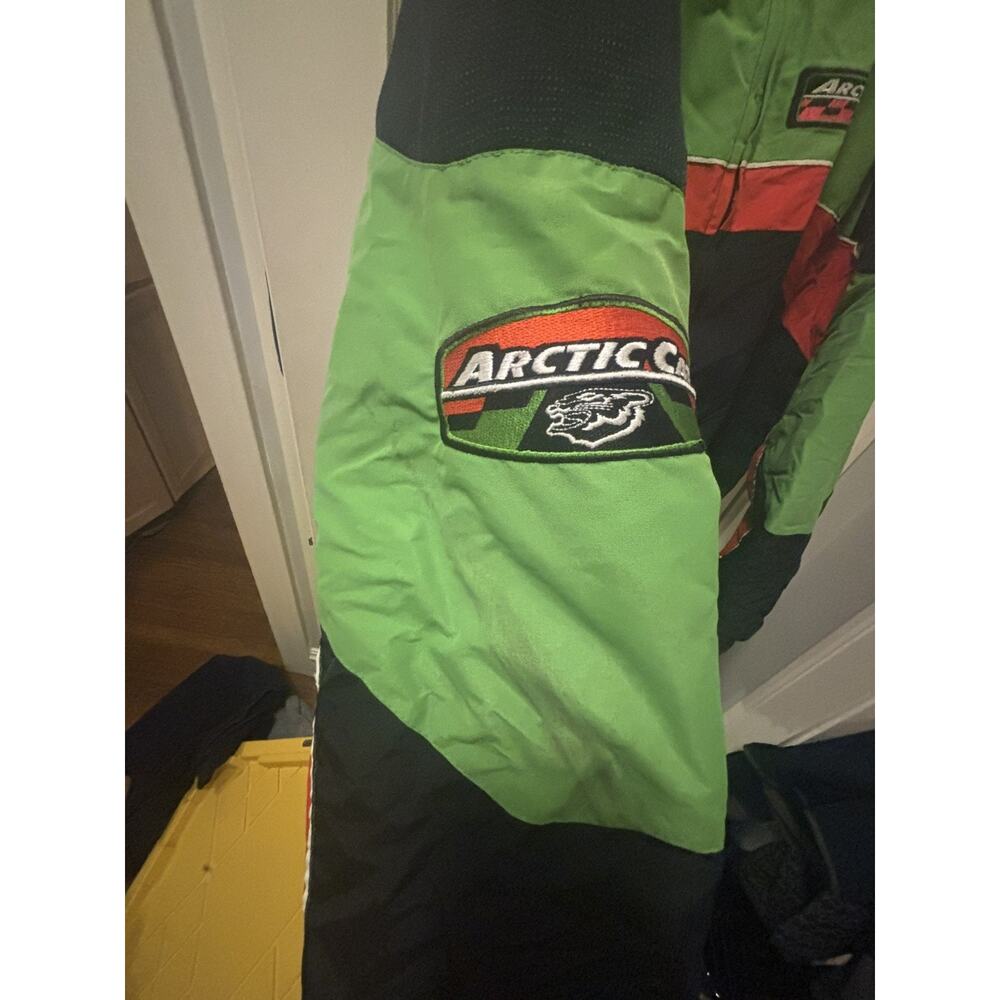 Vintage Arctic‎ Cat Snowmobile Jacket Mens  2XL Racing Neon Green Black - Picture 7 of 7